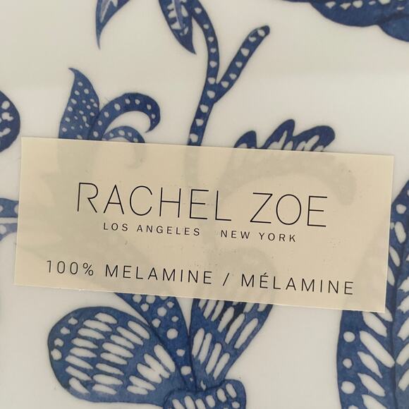 RACHEL ZOE Spring Blue Botanical Floral Melamine Oval 8 x 18 Serving Tray NEW - Picture 3 of 6